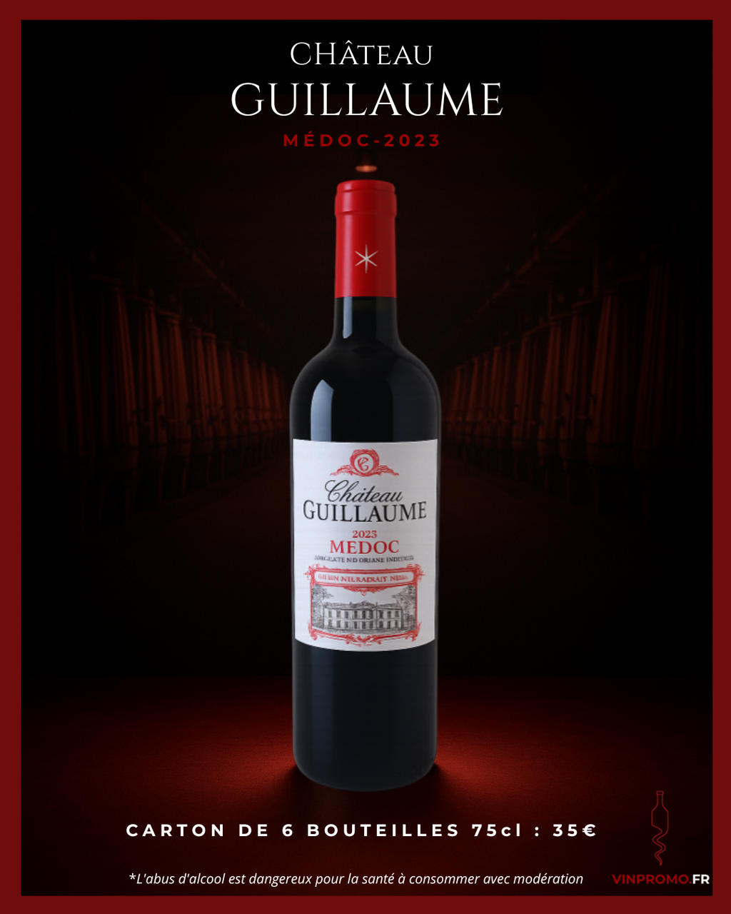 Carton de 6 bouteilles - Château Guillaume - Médoc - 2023
