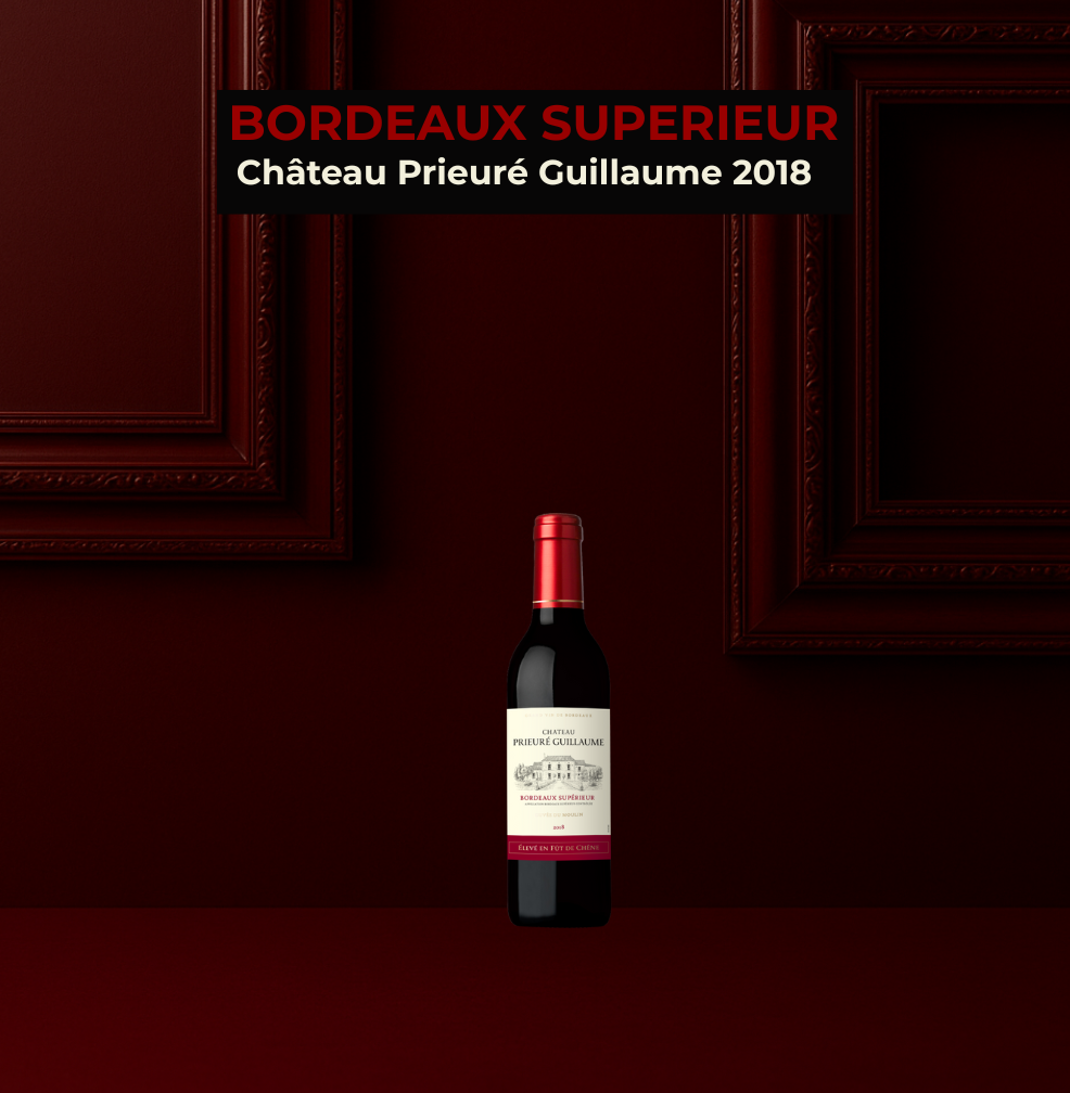 Carton de 12 demi-bouteilles - Château Prieuré Guillaume – Bordeaux supérieur - 2018